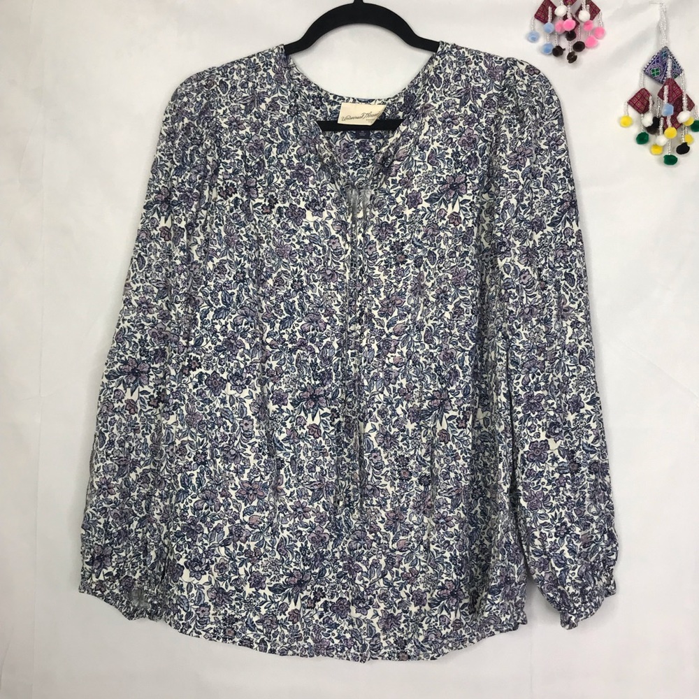 universal thread floral Cottagecore peasant blouse